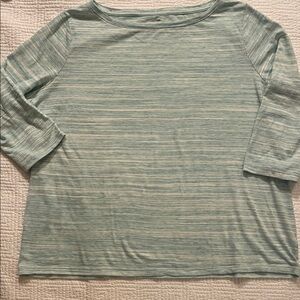 Talbots Light Blue Striped Long Sleeve Tee